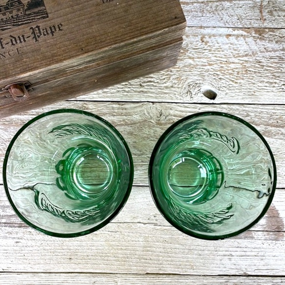 2 Vintage Flared 16 oz Coca Cola Coke Green Libbey Glass Tumblers - Picture 4 of 4